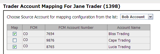 trader account mapping